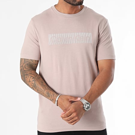 Calvin Klein - Tee Shirt Box Stripped Logo 3590 Beige