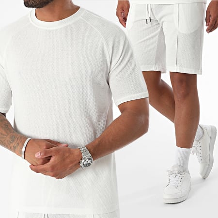 Classic Series - Conjunto de camiseta blanca y pantalón corto de jogging