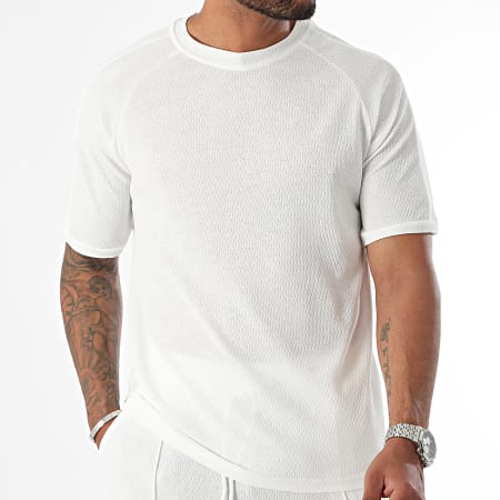 Classic Series - Conjunto de camiseta blanca y pantalón corto de jogging