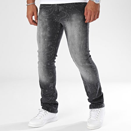 Ikao - Jeans svasati neri con bandana