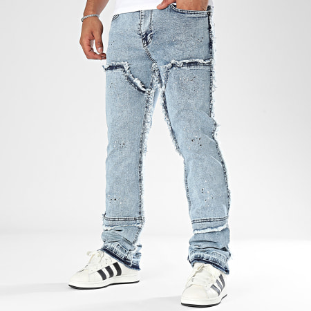 Ikao - Jeans flare in denim blu