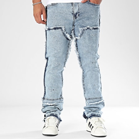 Ikao - Blauwe denim flare jeans