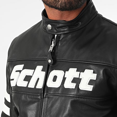 Schott NYC - Chaqueta de cuero Motor Negro