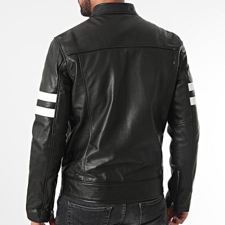 Schott NYC - Chaqueta de cuero Motor Negro