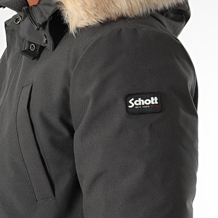 Schott NYC - Parka de piel gris antracita Nelson 20