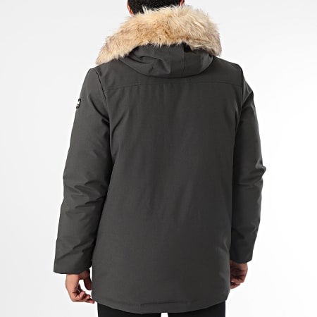 Schott NYC - Parka de piel gris antracita Nelson 20