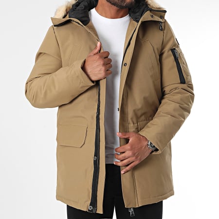 Schott NYC - Parka Nelson 20 in pelliccia beige