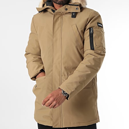 Schott NYC - Parka Nelson 20 in pelliccia beige