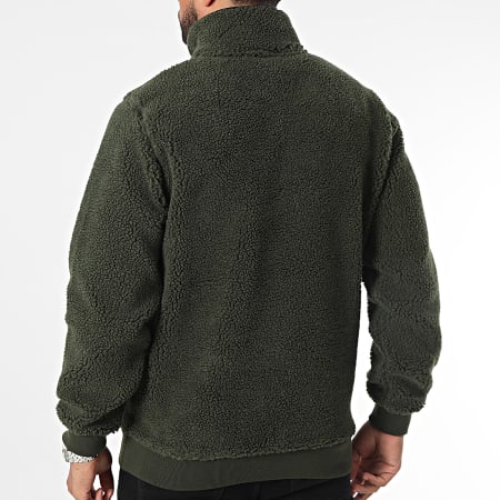 Schott NYC - SWANDRIC2 Sudadera con cuello de cremallera de forro polar caqui verde