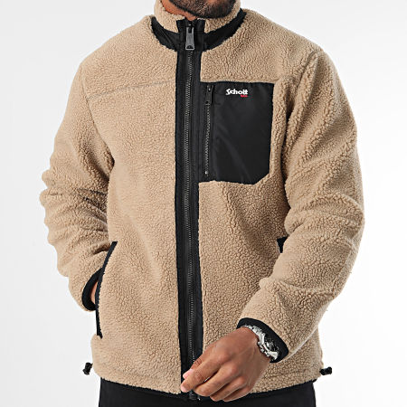 Schott NYC - SWWADE1 Beige fleece ritsjack