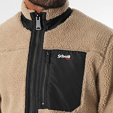 Schott NYC - SWWADE1 Beige fleece ritsjack