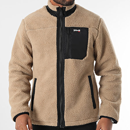 Schott NYC - SWWADE1 Giacca con zip in pile beige