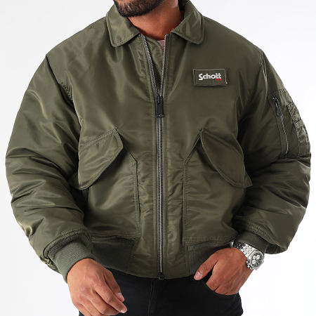 Schott NYC - Giacca bomber 21090RS Verde Khaki