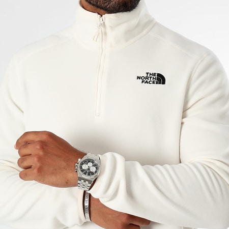 The North Face - Chaqueta polar Glacier blanca con cuello de cremallera