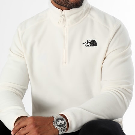 The North Face - Chaqueta polar Glacier blanca con cuello de cremallera