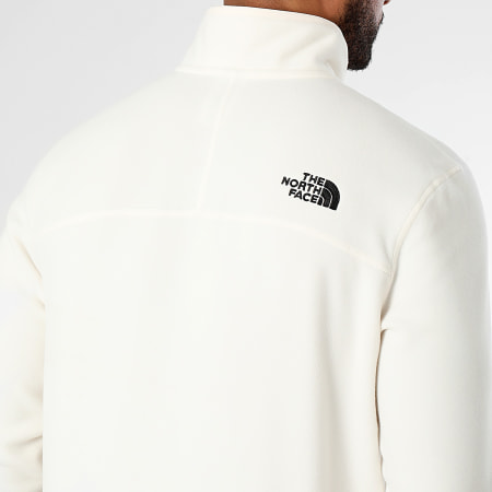 The North Face - Chaqueta polar Glacier blanca con cuello de cremallera