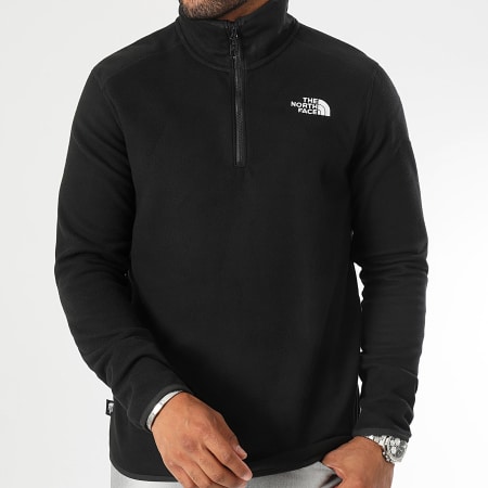 The North Face - Chaqueta polar Glacier negra con cuello de cremallera