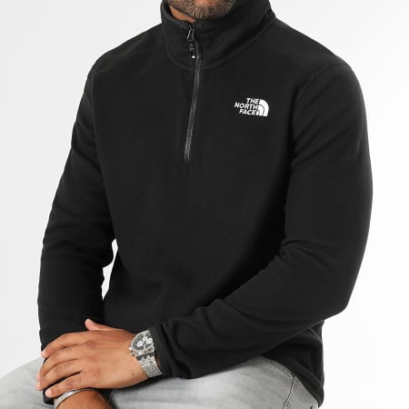 The North Face - Chaqueta polar Glacier negra con cuello de cremallera