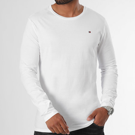 Tommy Hilfiger - Lote de 3 camisetas de manga larga de la firma 3378 Negro Blanco Gris brezo