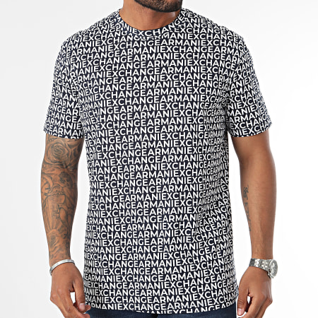 Armani Exchange - Tee Shirt 6DZTJA-ZJH4Z Bleu Marine Blanc