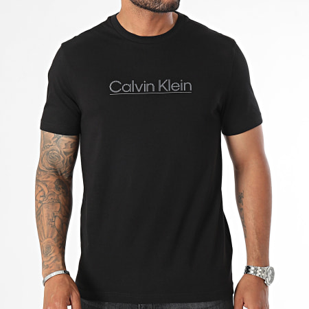 Calvin Klein - Maglietta con logo Raised Line 3587 nero