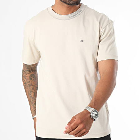 Calvin Klein - Tee Shirt Neck Logo 4091 Beige