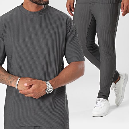 Frilivin - Charcoal grijs T-shirt en broeken set