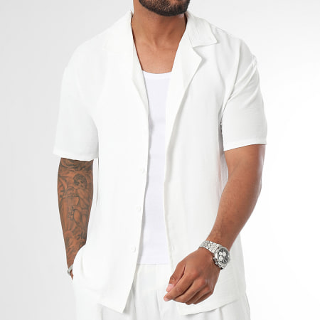 Frilivin - Ensemble Chemise Manches Courtes Et Pantalon Blanc