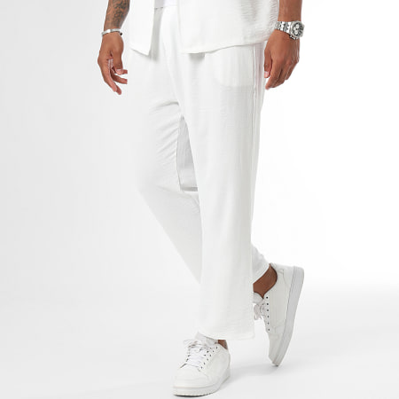 Frilivin - Ensemble Chemise Manches Courtes Et Pantalon Blanc