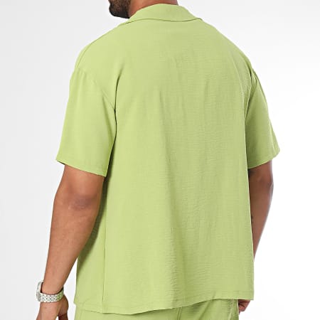 Frilivin - Conjunto de camisa de manga corta y pantalón verde claro