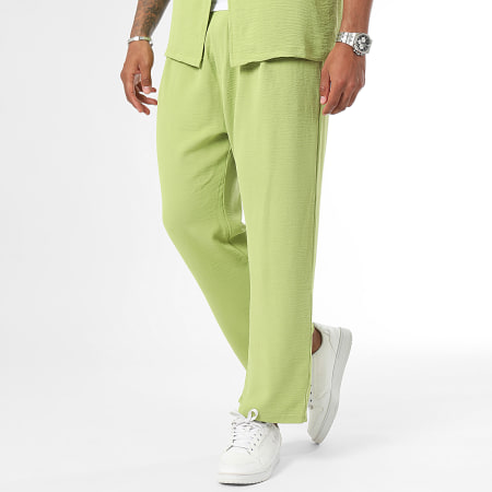 Frilivin - Conjunto de camisa de manga corta y pantalón verde claro