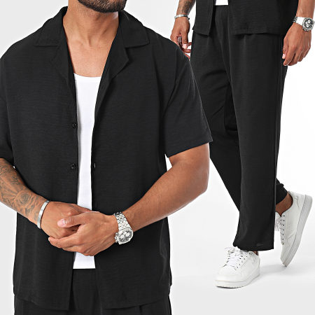 Frilivin - Ensemble Chemise Manches Courtes Et Pantalon Noir