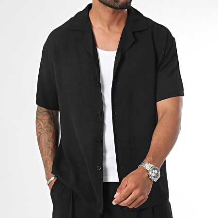 Frilivin - Ensemble Chemise Manches Courtes Et Pantalon Noir