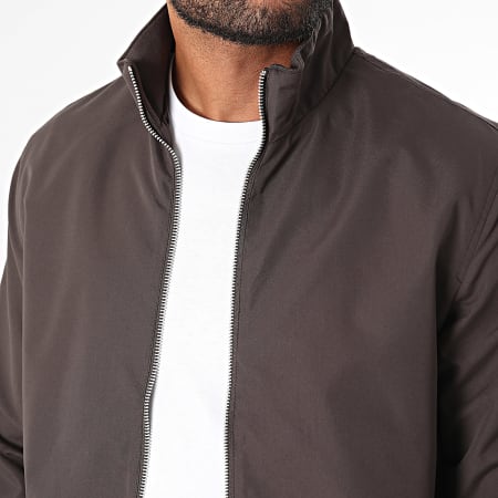 Jack And Jones - Veste Zippée Rush Harrington Bomber Gris Anthracite