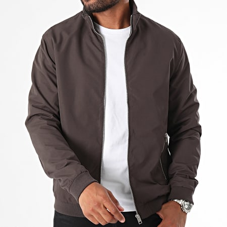 Jack And Jones - Veste Zippée Rush Harrington Bomber Gris Anthracite