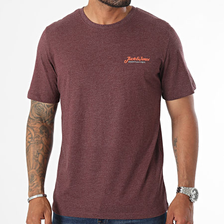 Jack And Jones - Set van 5 Erik T-shirts Bordeaux Groen Marine Licht Grijs Houtskool Grijs