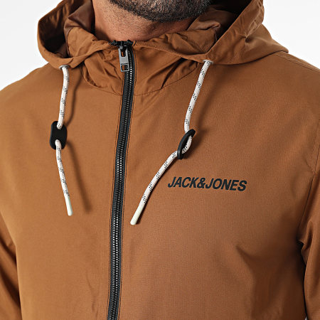 Jack And Jones - Rush Windjack met capuchon Camel Zwart Wit