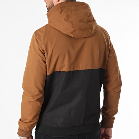 Jack And Jones - Rush Windjack met capuchon Camel Zwart Wit