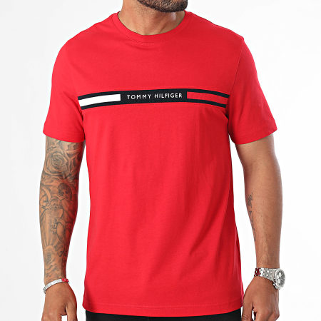 Tommy Hilfiger - Camiseta con inserciones en el pecho 6498 Rojo