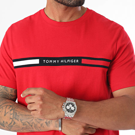 Tommy Hilfiger - Camiseta con inserciones en el pecho 6498 Rojo