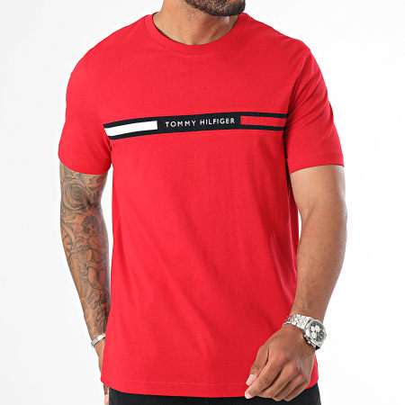 Tommy Hilfiger - Camiseta con inserciones en el pecho 6498 Rojo