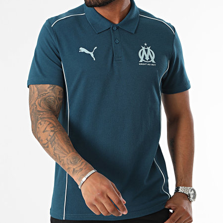 Puma - Polo Manches Courtes OM Casuals 778255 Bleu Pétrole