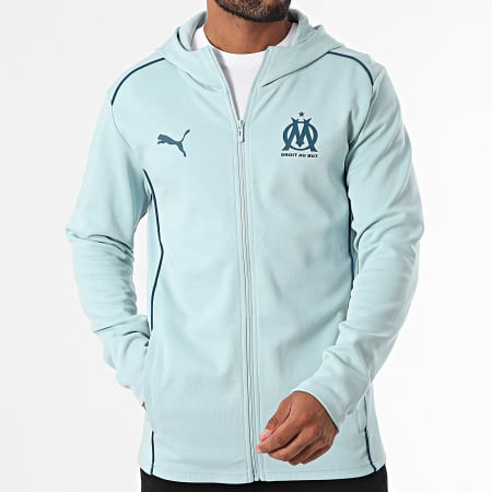 Puma - Sweat Zippé Capuche OM Casuals 778256 Bleu Clair