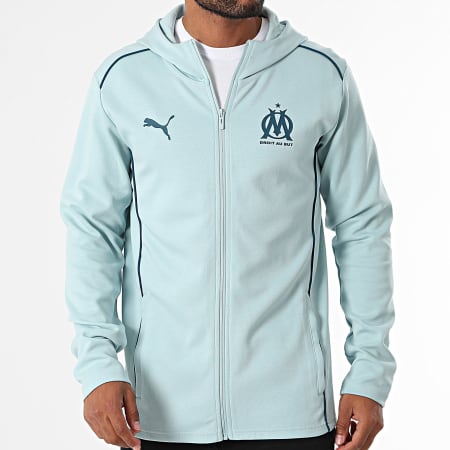 Puma - Sweat Zippé Capuche OM Casuals 778256 Bleu Clair