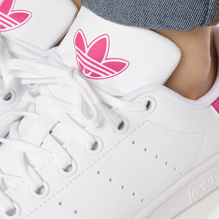 Adidas Originals - Baskets Femme Stan Smith J IE9141 Footwear White Semi Lucid Fuchsia