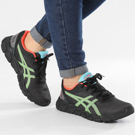 Asics - Damestrainers Quantum Lyte VII GS 1204A095 Zwart Groen Gekko