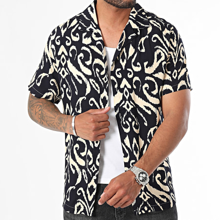 Frilivin - Camisa de manga corta beige marino