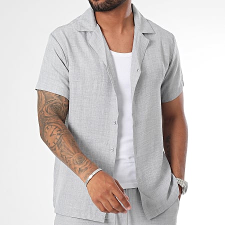 Frilivin - Ensemble Chemise Manches Courtes Et Short Jogging Gris Chiné