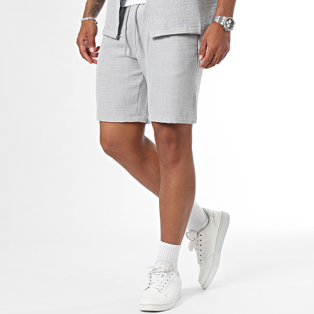 Frilivin - Ensemble Chemise Manches Courtes Et Short Jogging Gris Chiné