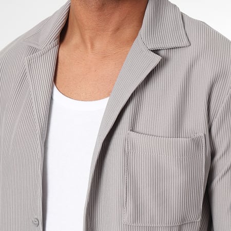 Frilivin - Set camicia a maniche corte e pantaloncini da jogging color taupe